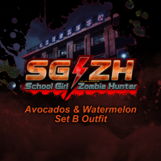 School Girl/Zombie Hunter Avocados & Watermelon Set B Outfit