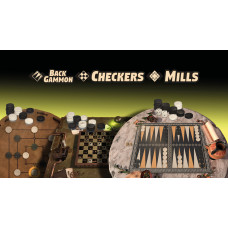 3in1 Game Collection: Backgammon + Checkers + Mills